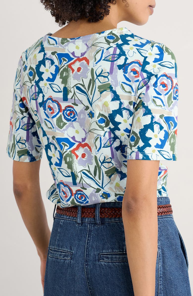 Seasalt Cornwall Poisson Print Organic Coton T-Shirt, Alternate, color, Studio Floral Chalk