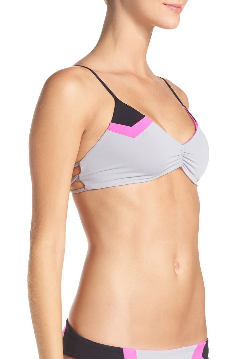 L Space 'Haley' Reversible Bikini Top, Alternate, color, FOG GREY