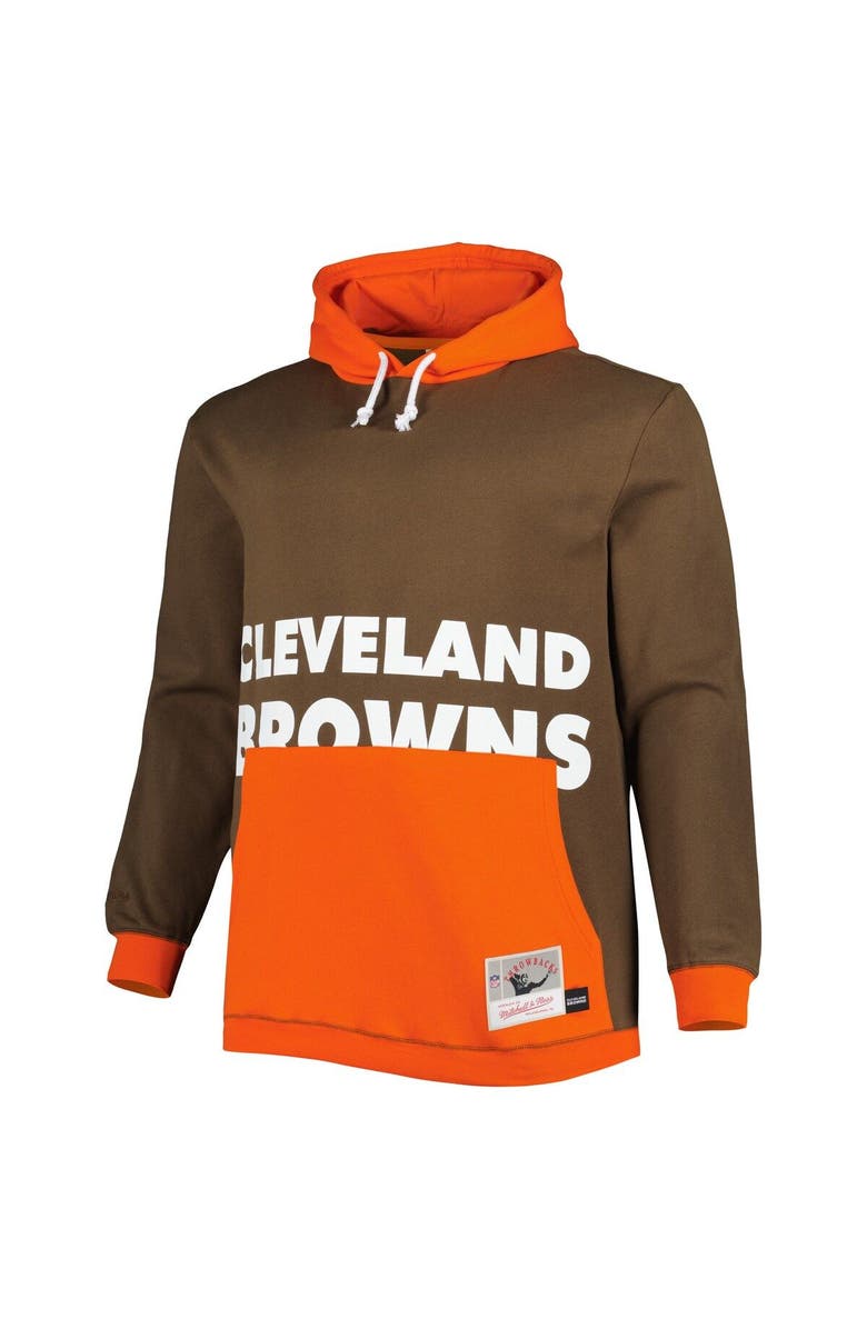 Mitchell & Ness Men's Mitchell & Ness Brown/Orange Cleveland Browns Big & Tall Big Face Pullover Hoodie, Alternate, color, Brown