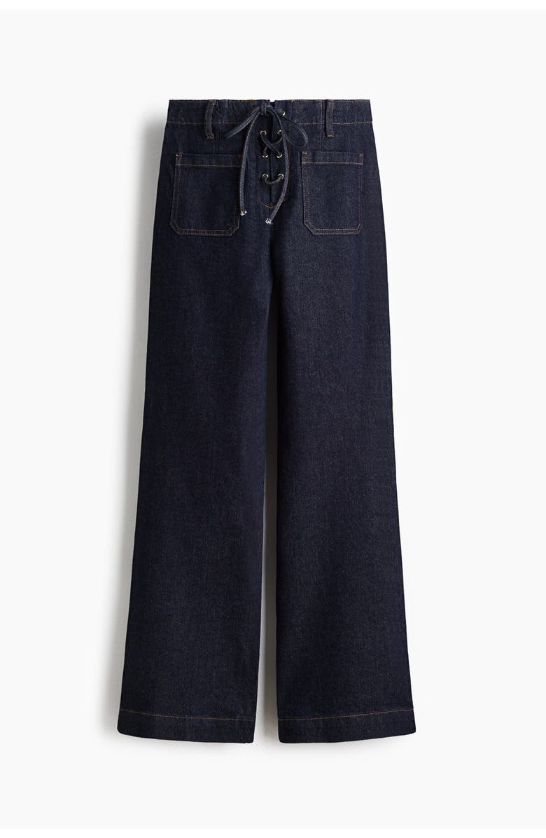 H&M Flared High Jeans, Alternate, color, Dark Denim Blue