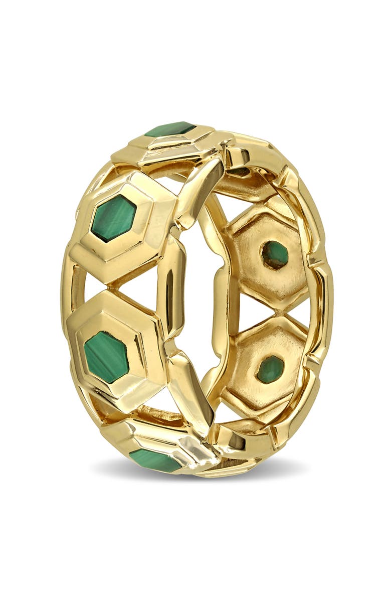 Julianna B. Malachite Hexagonal Eternity Ring, Alternate, color, 