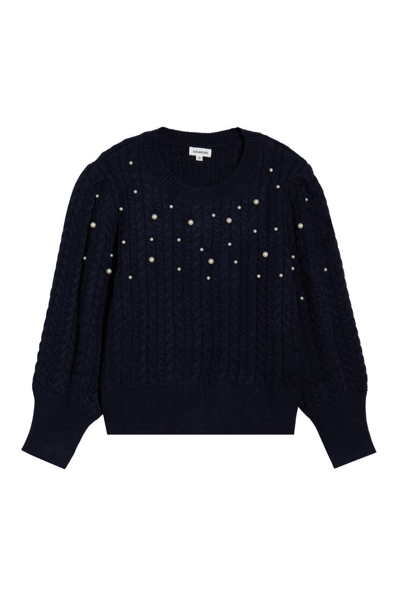 Toxey Cable Stitch Sweater, Alternate, color, NAVY