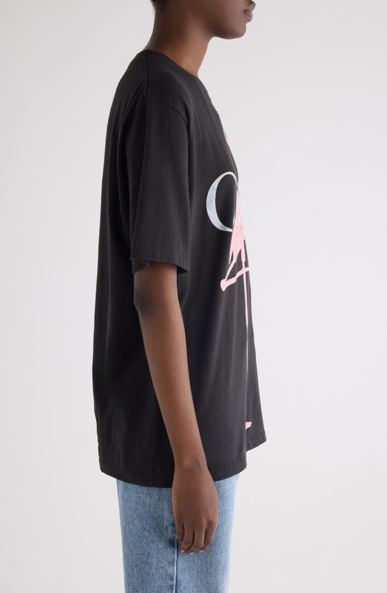 Chloé Flamingo Organic Cotton Graphic T-Shirt, Alternate, color, Ash Black