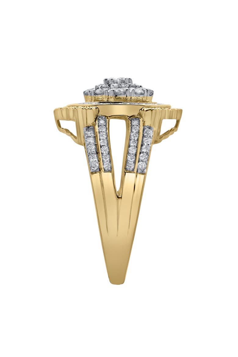 Astrid 14K Gold Round Diamond Studded Cluster Ring - 0.97cts, Alternate, color, 14K Yellow Gold