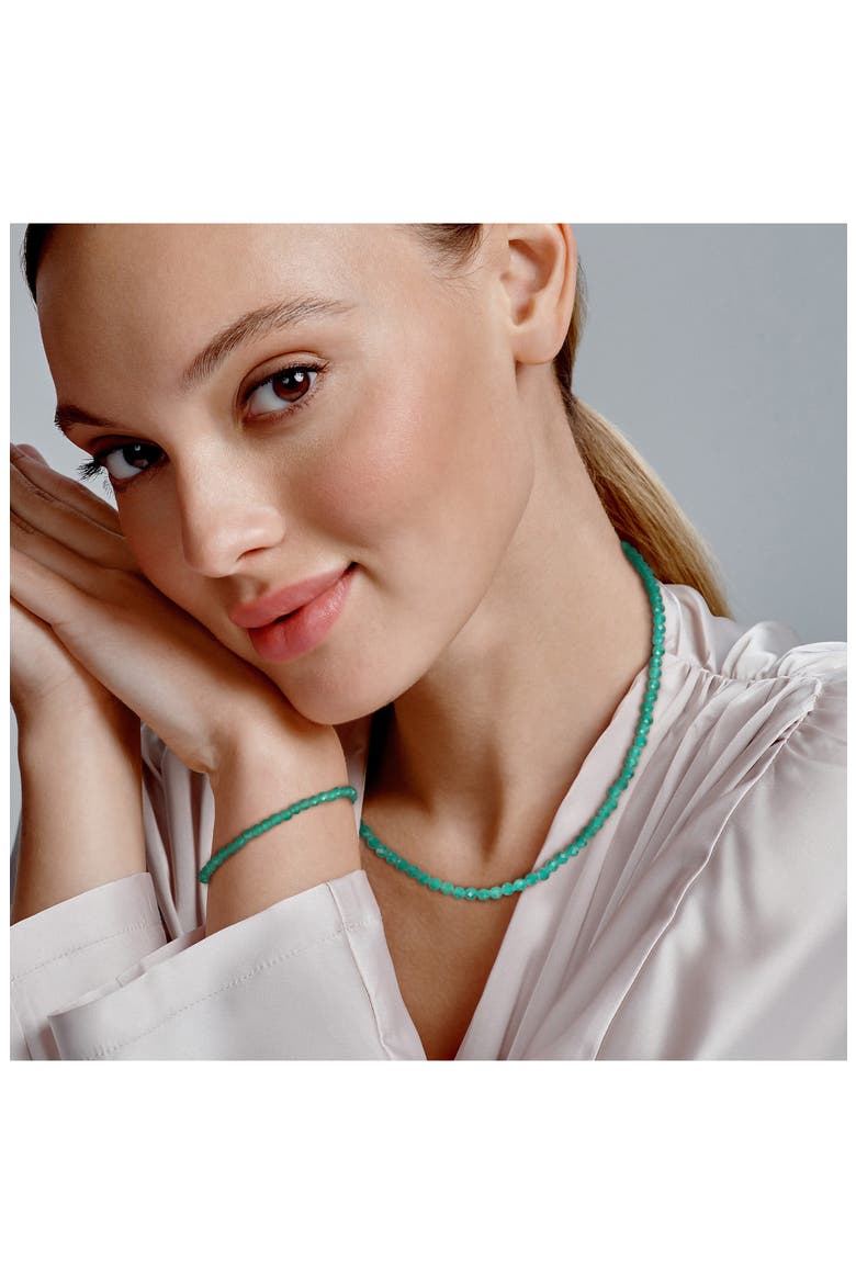 Beaded Green Onyx Bracelet & Necklace Set, Alternate, color, GREEN