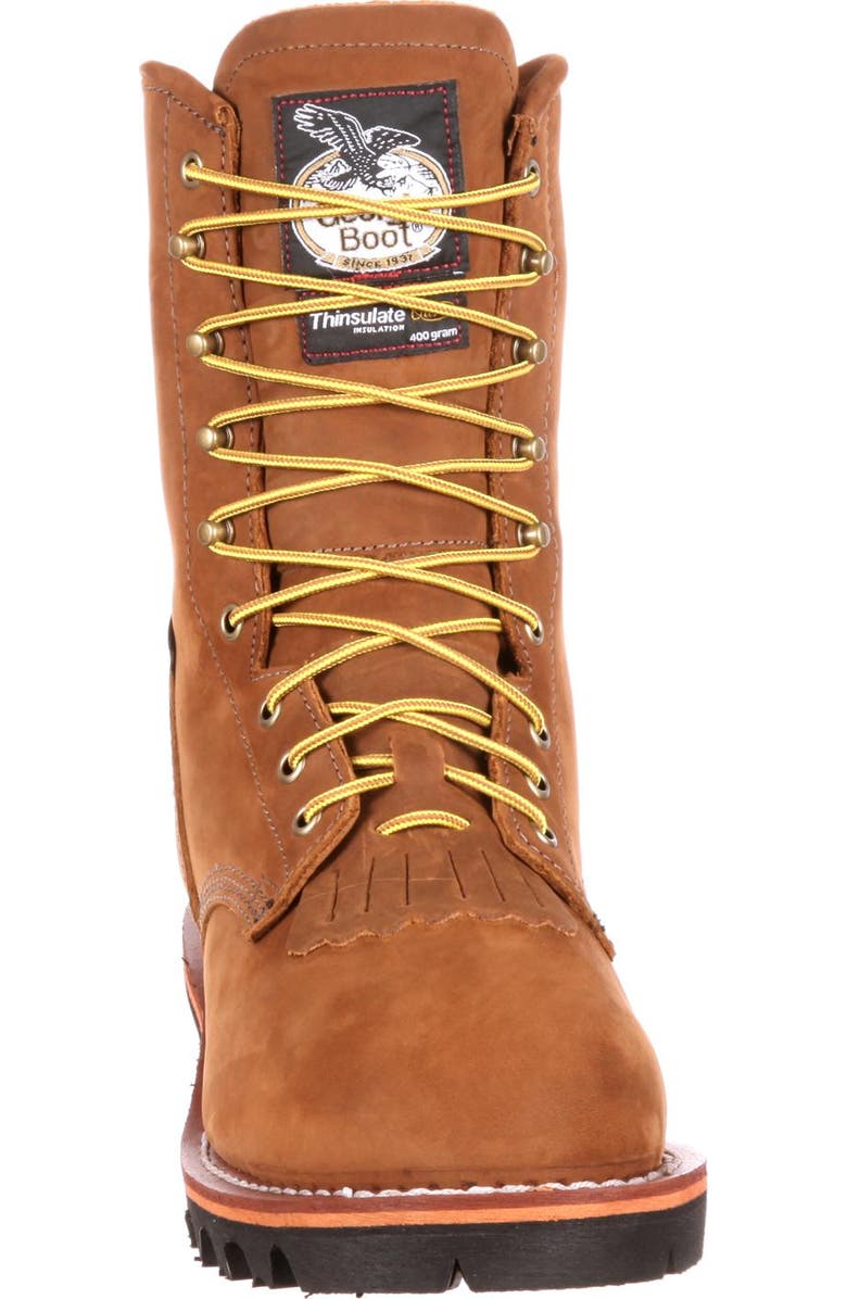 Georgia Boot Steel Toe Goretex Waterproof 400G Insulated Logger Boot, Alternate, color, Worn Saddle