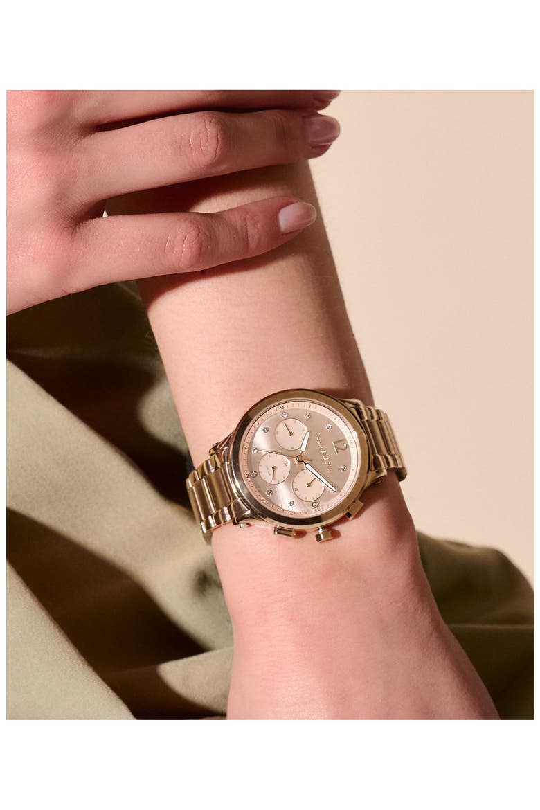Sports Luxe Bracelet Watch, 38mm, Alternate, color, ROSE GOLD/ GOLD
