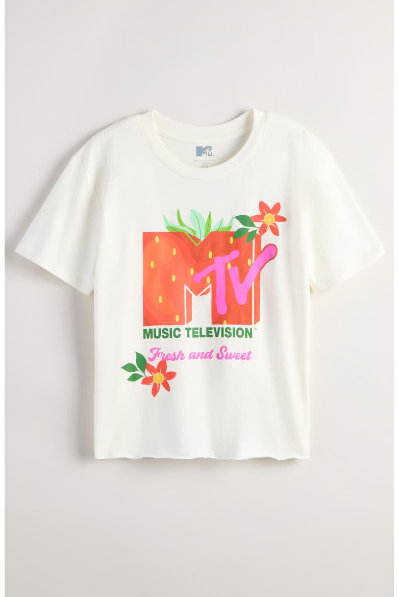 Kids' Crop Graphic T-Shirt, Main, color, IVORY MTV BERRY