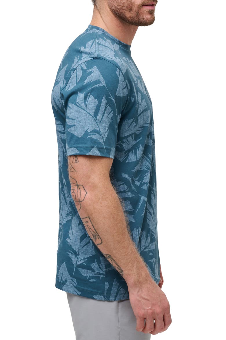 Travel Tip Leaf Print T-Shirt, Alternate, color, LIGHT TEAL