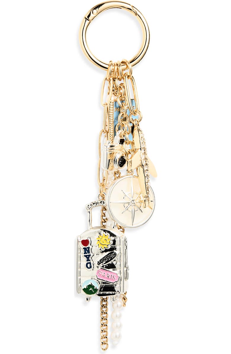 Chelsea28 Travel Cluster Bag Charm, Main, color, Blue Multi- Gold