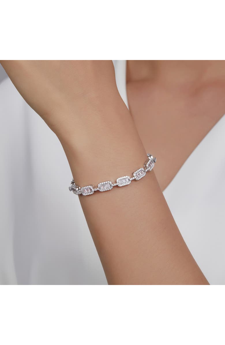 Lafonn Simulated Diamond Baguette Link Bracelet, Alternate, color, 