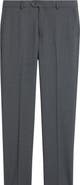 Berle Saxony Trim Fit Flat Front Thatch Weave Wool Blend Dress Pants