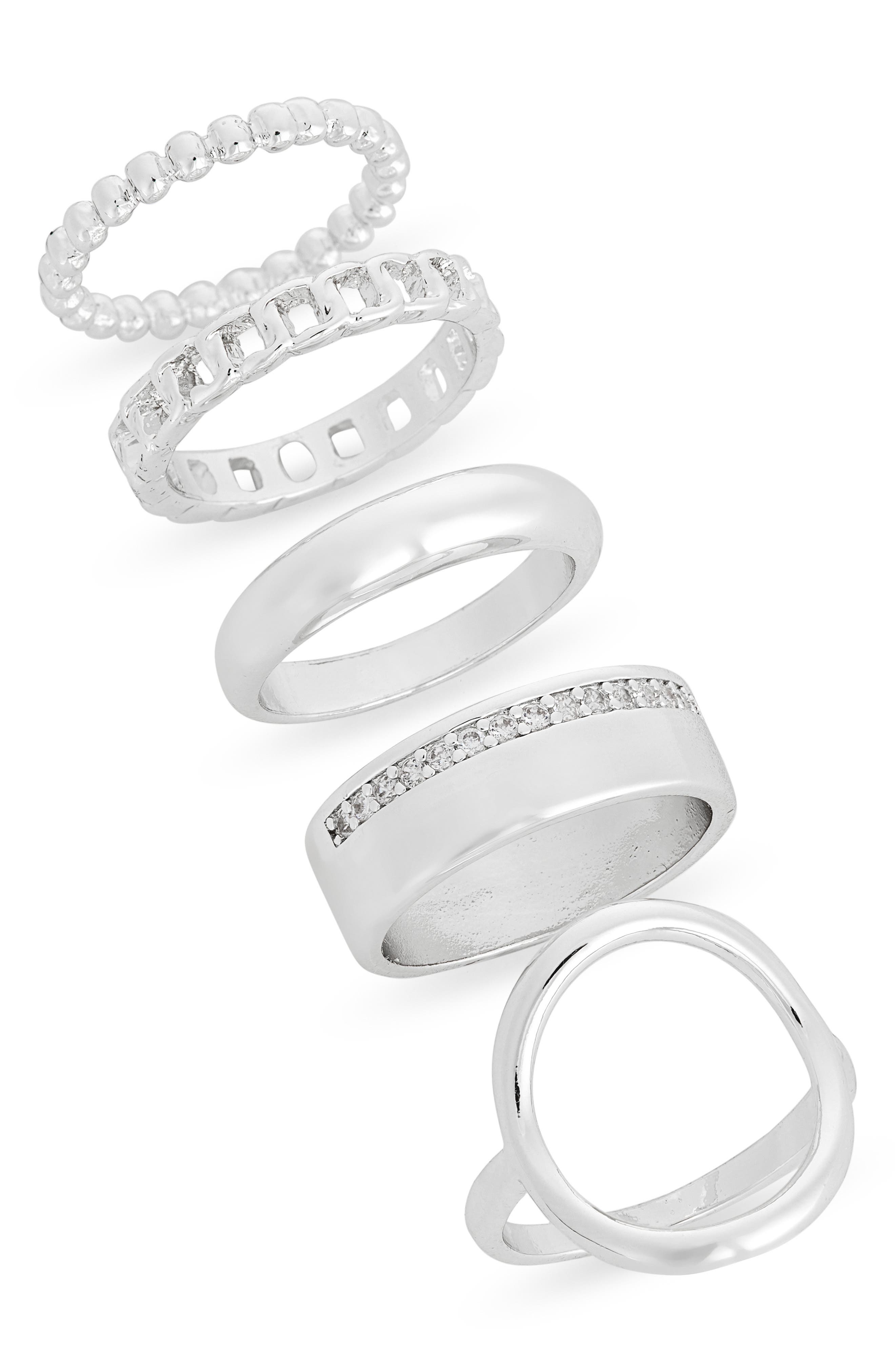 NORDSTROM RACK Assorted 5-Pack Ring Set
