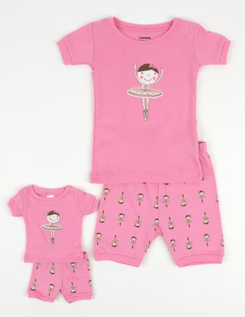 Girls Matching Doll Short Printed Cotton Pajamas (Toddler, Little Kid & Big Kid)