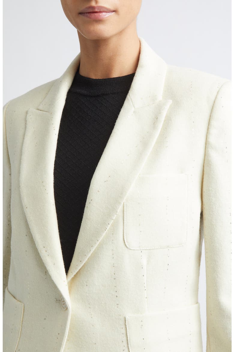Sequin Detail Alpaca Blend Blazer, Alternate, color, CREAM