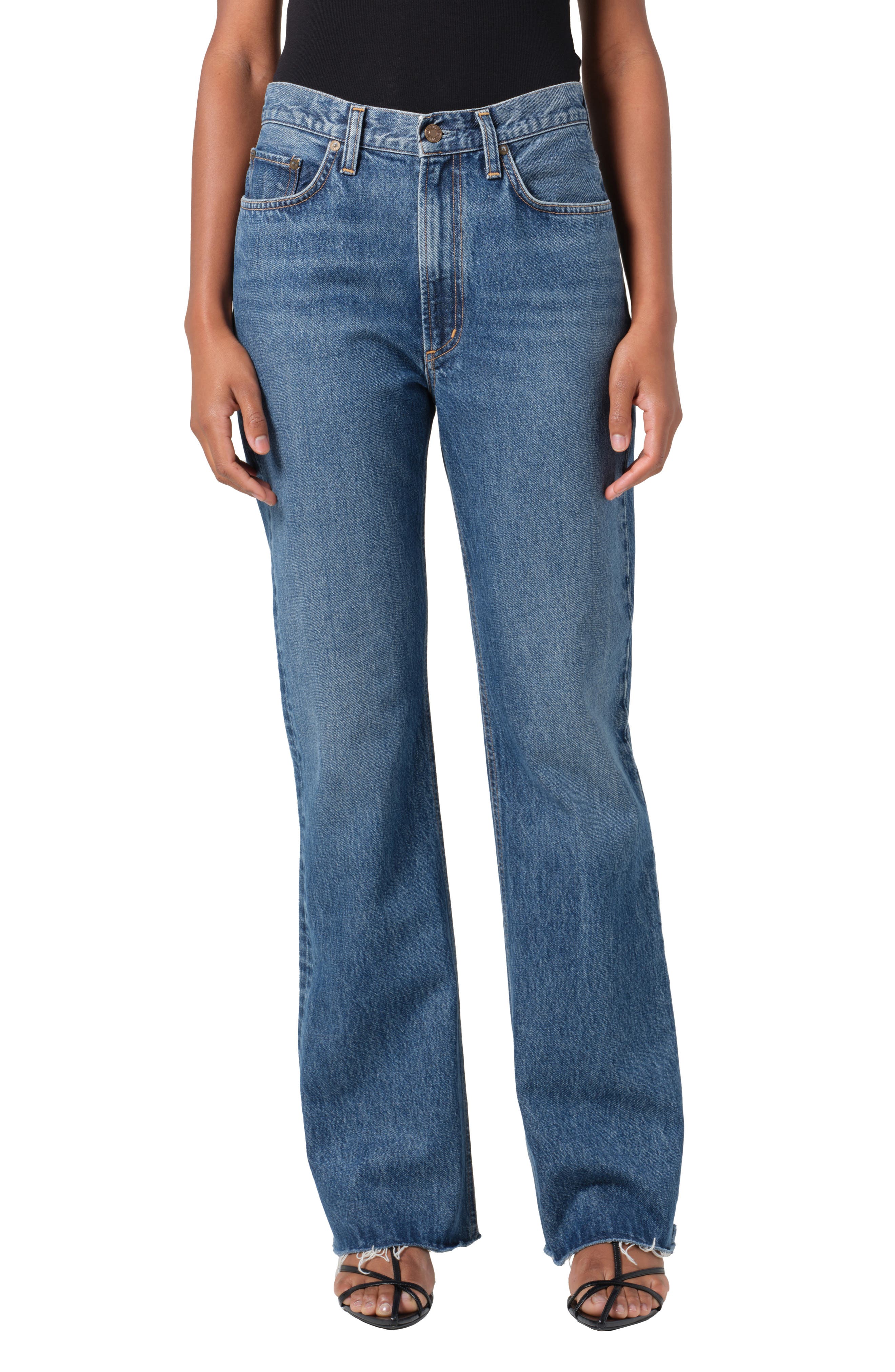 AGOLDE Leena Raw Hem Flare Leg Jeans