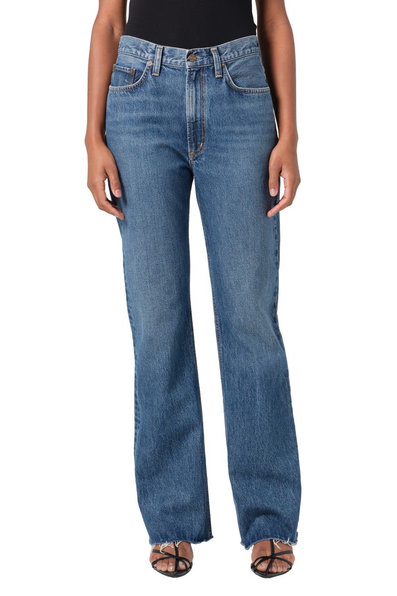 Leena Raw Hem Flare Leg Jeans, Main, color, PLACEBO