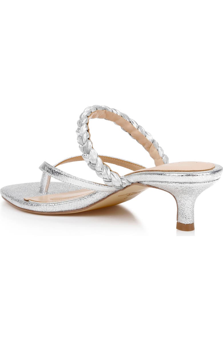 Jewel Badgley Mischka Nadya Kitten Heel Flip Flop, Alternate, color, Silver Metallic