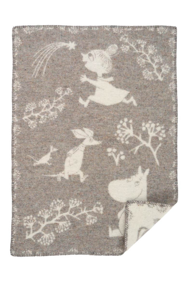 Kids' Moomin Winterland Lambswool Blanket, Main, color, GREY