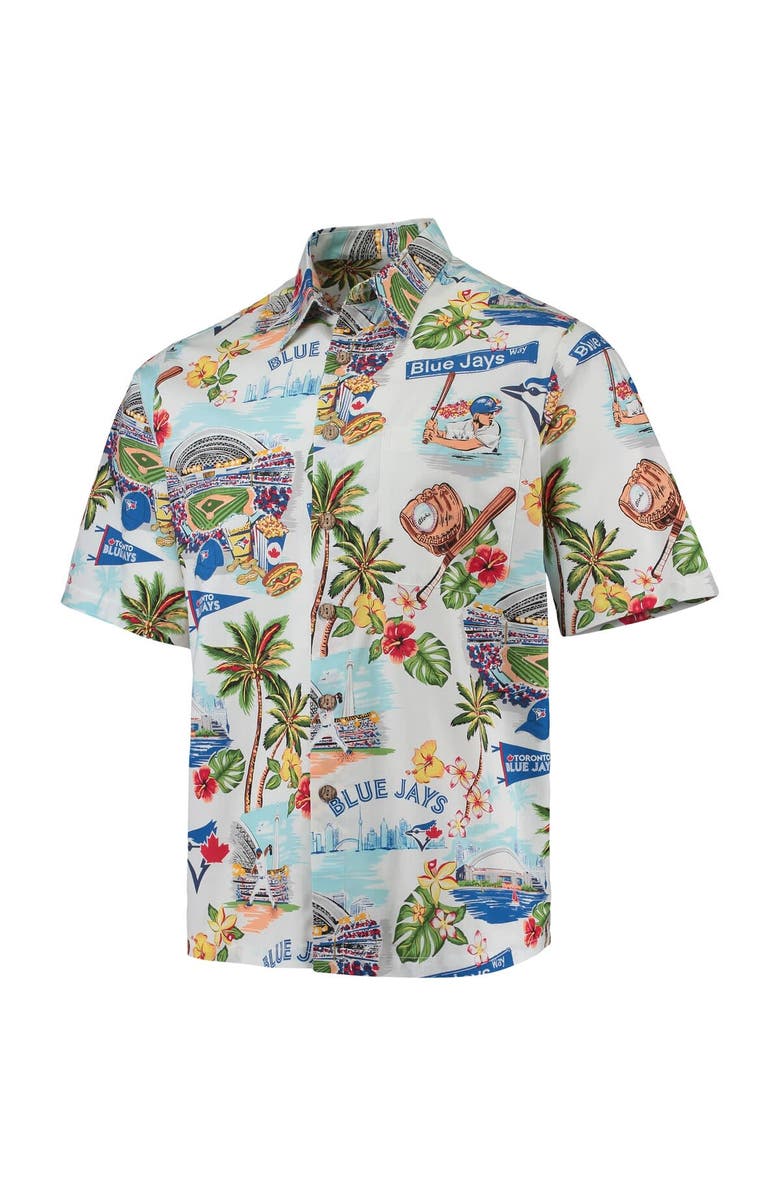 Reyn Spooner Men's Reyn Spooner White Toronto Blue Jays Scenic Button-Up Shirt, Alternate, color, 