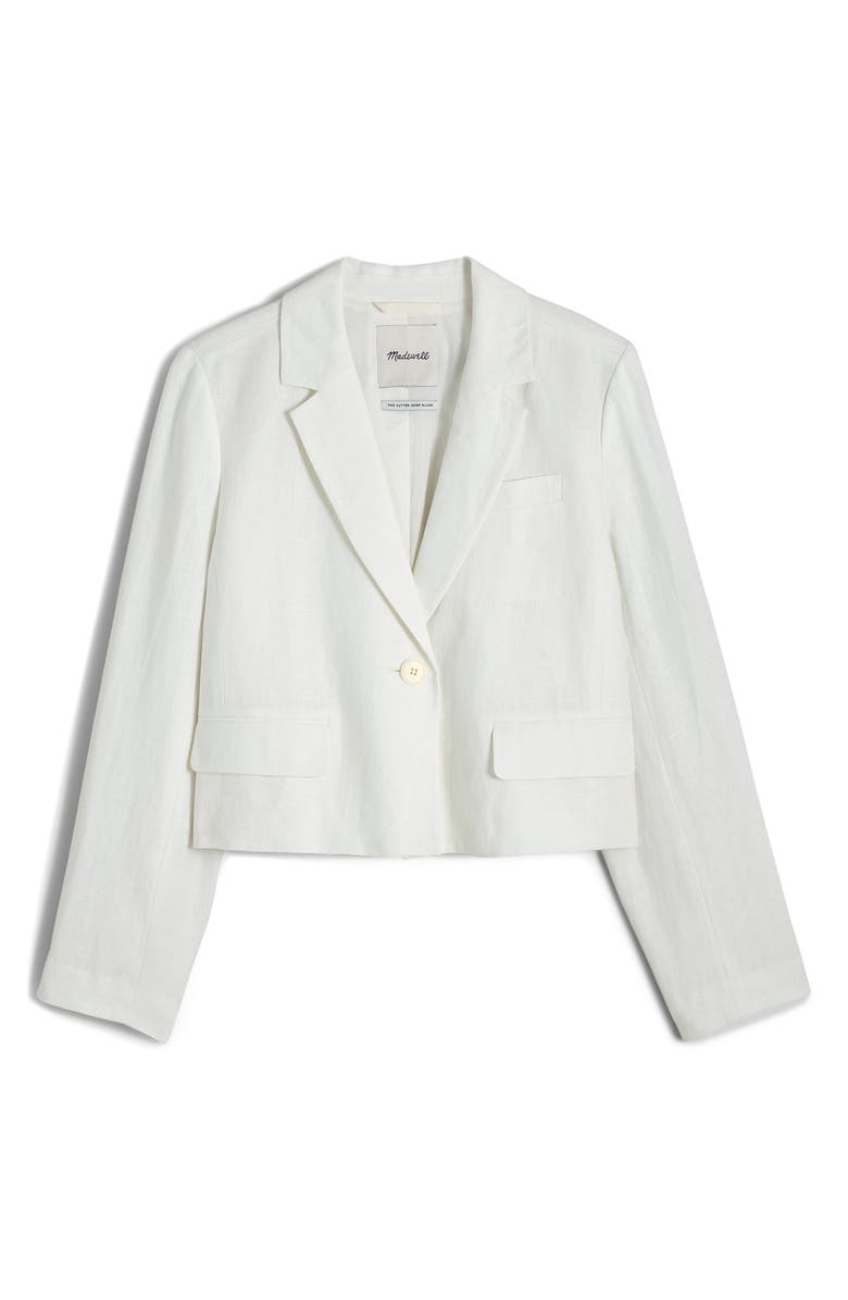 Madewell Crop Linen Blazer, Alternate, color, 