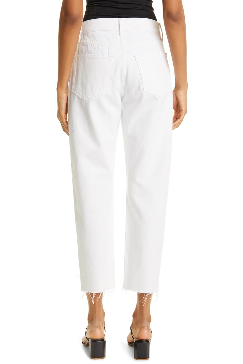 Le Original High Waist Front Cuff Straight Leg Jeans, Alternate, color, RUMPLED BLANC GRIND