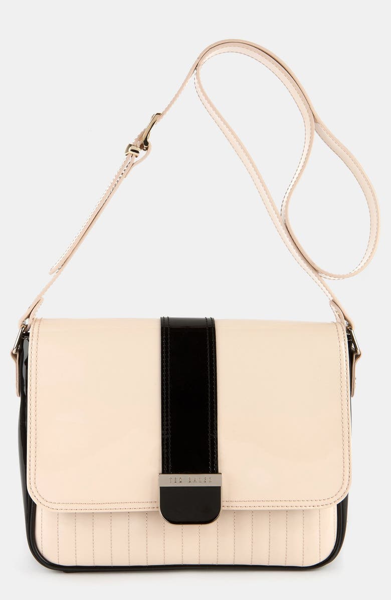 Ted Baker London 'Enamel - Large Colorblock' Quilted Faux Leather Crossbody Bag, Main, color,