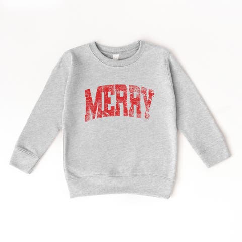 Merry Arched Distressed Sweatshirt Toddler