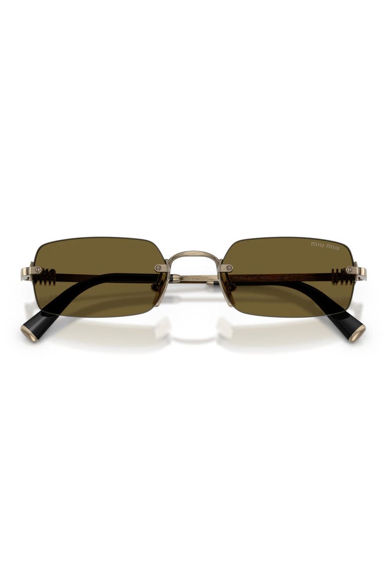 52mm Rectangular Sunglasses, Main, color, OLD GOLD / DARK BROWN