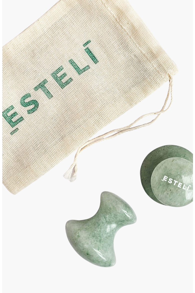 Pair of Aventurine Mushroom Gua Sha FACE, Alternate, color, Light Green