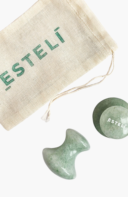 Esteli Pair Of Aventurine Mushroom Gua Sha Face In Light Green