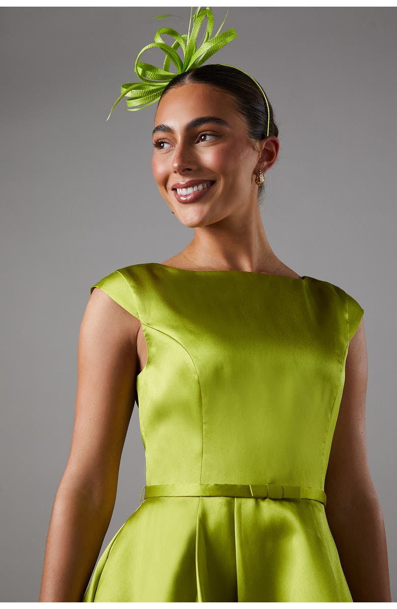 Coast High Low Twill Midi Dress, Alternate, color, Chartreuse