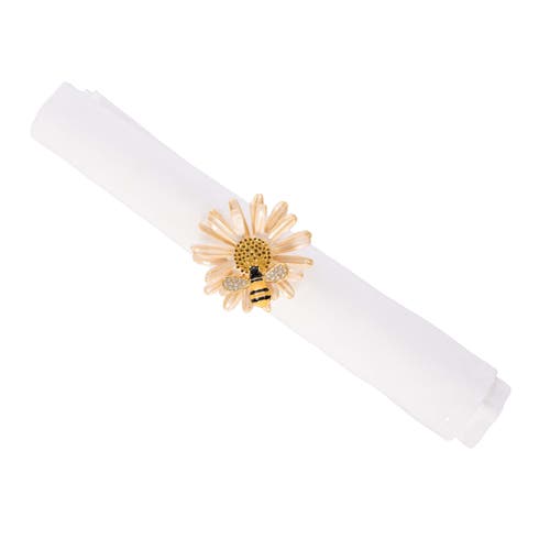 C & F Home C&f Home Daisy And Bee Tabletop Napkin Rings Set Of 4 In Multi
