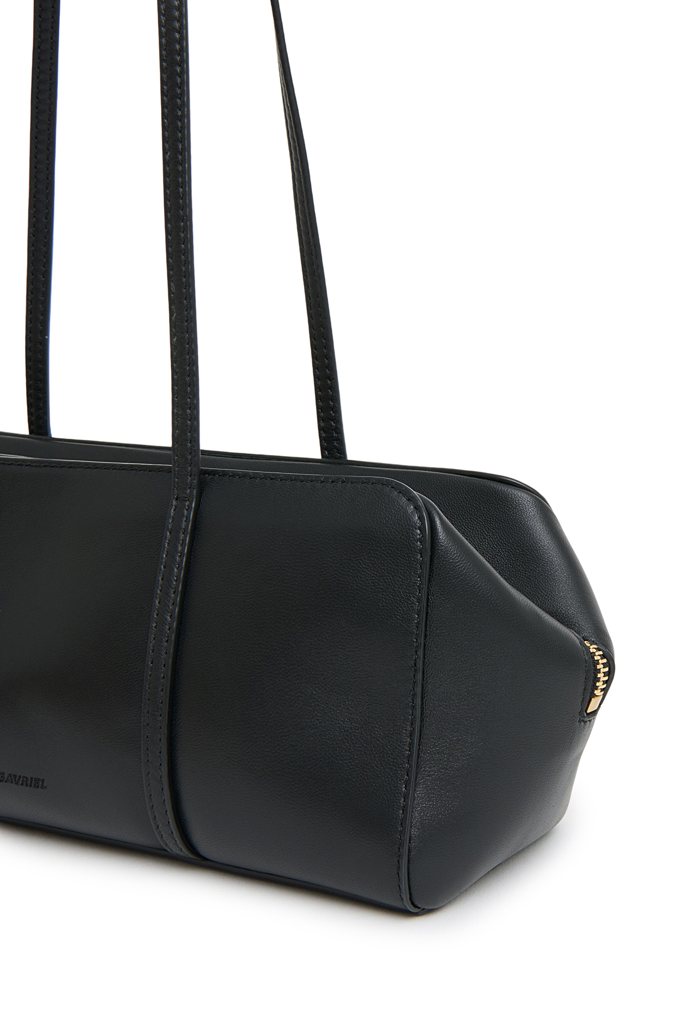 Filo Leather Shoulder Bag, Alternate, color, BLACK