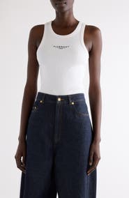 Givenchy Logo Wool & Silk Rib Tank