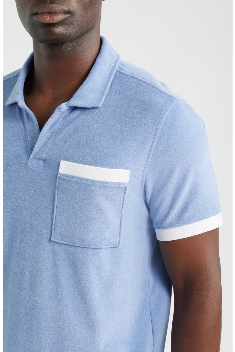 Johnny Collar Terry Cloth Pocket Polo, Alternate, color, DESERT SPRING