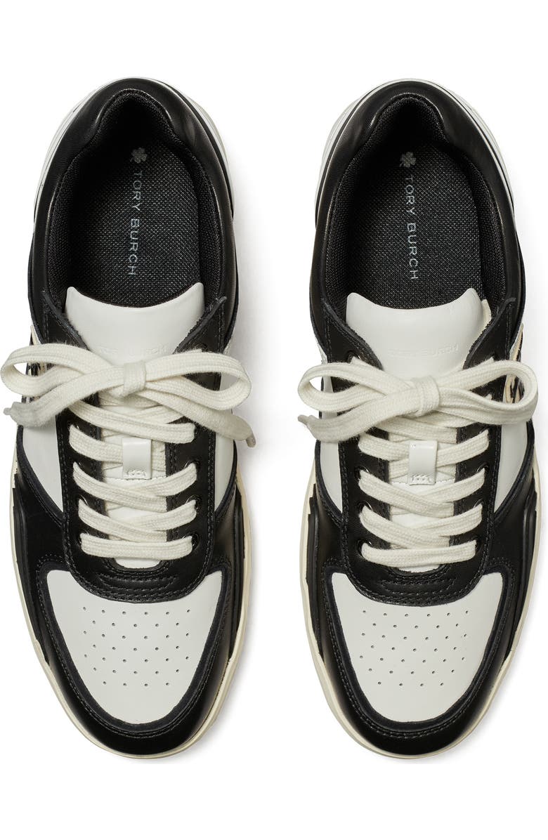 Tory Burch Clover Court Sneaker, Alternate, color, Purity / Perfect Black
