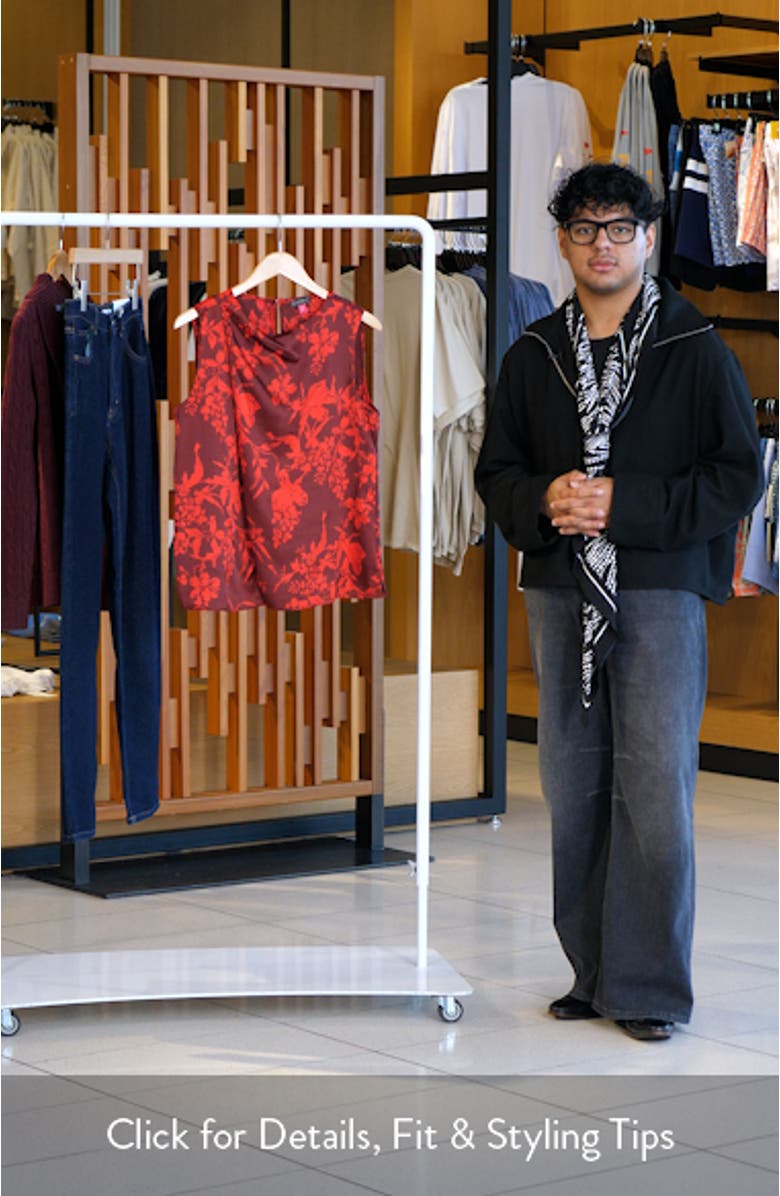 Pleated Sleeveless Satin Top, sales video thumbnail