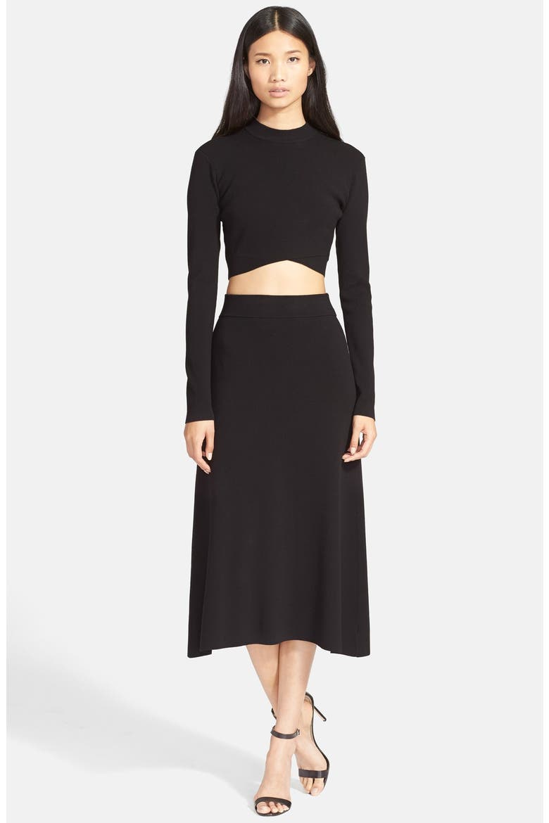 'Ford' Crop Sweater, Alternate, color, BLACK