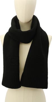 COACH Embossed Logo Merino Wool Blend Scarf
