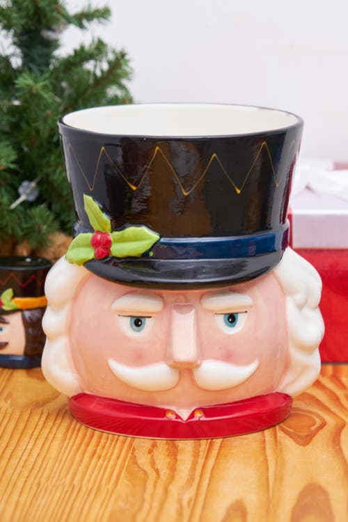 Gallerie Ii Christmas Nutcracker Dolomite Weighted Kitchen Utensil Crock Holder 7.63" In Red