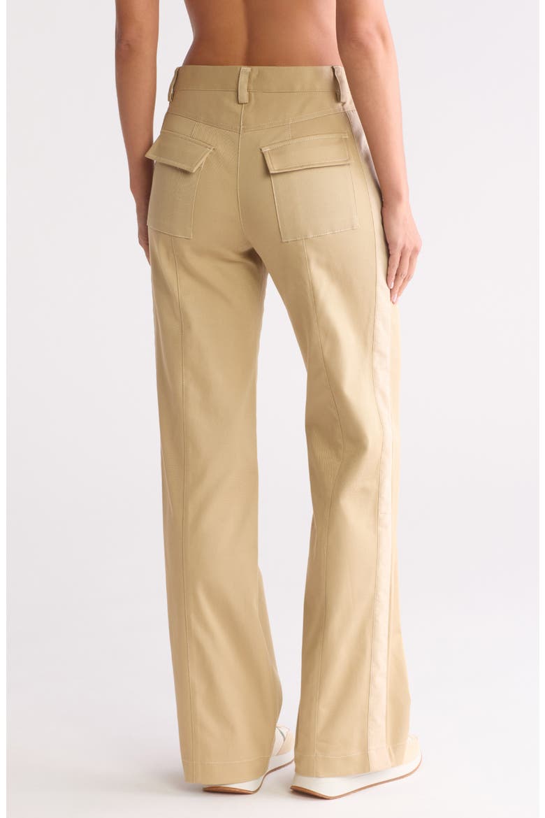 Isa Side Stripe Stretch Twill Pants, Alternate, color, KHAKI