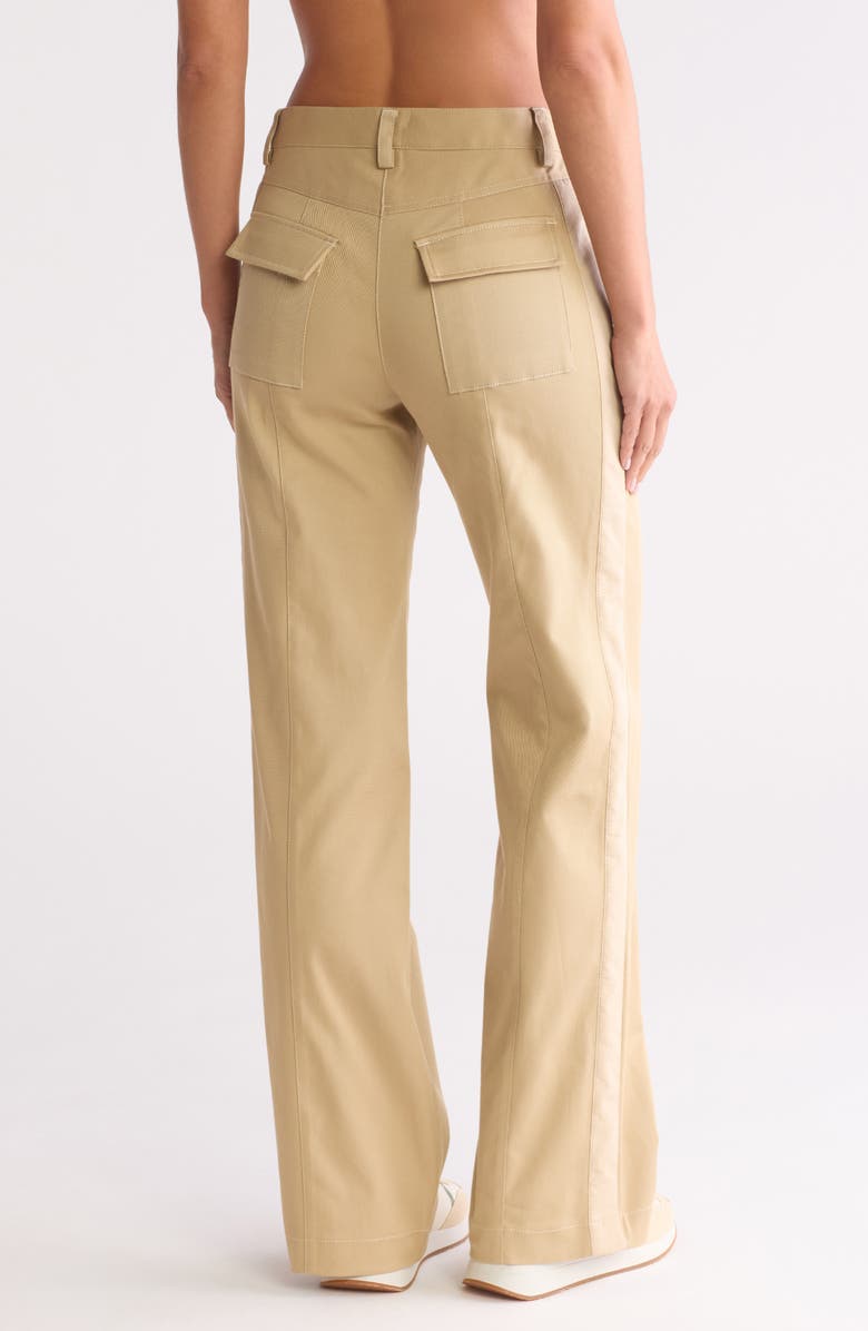 TWP Isa Side Stripe Stretch Twill Pants, Alternate, color, Khaki
