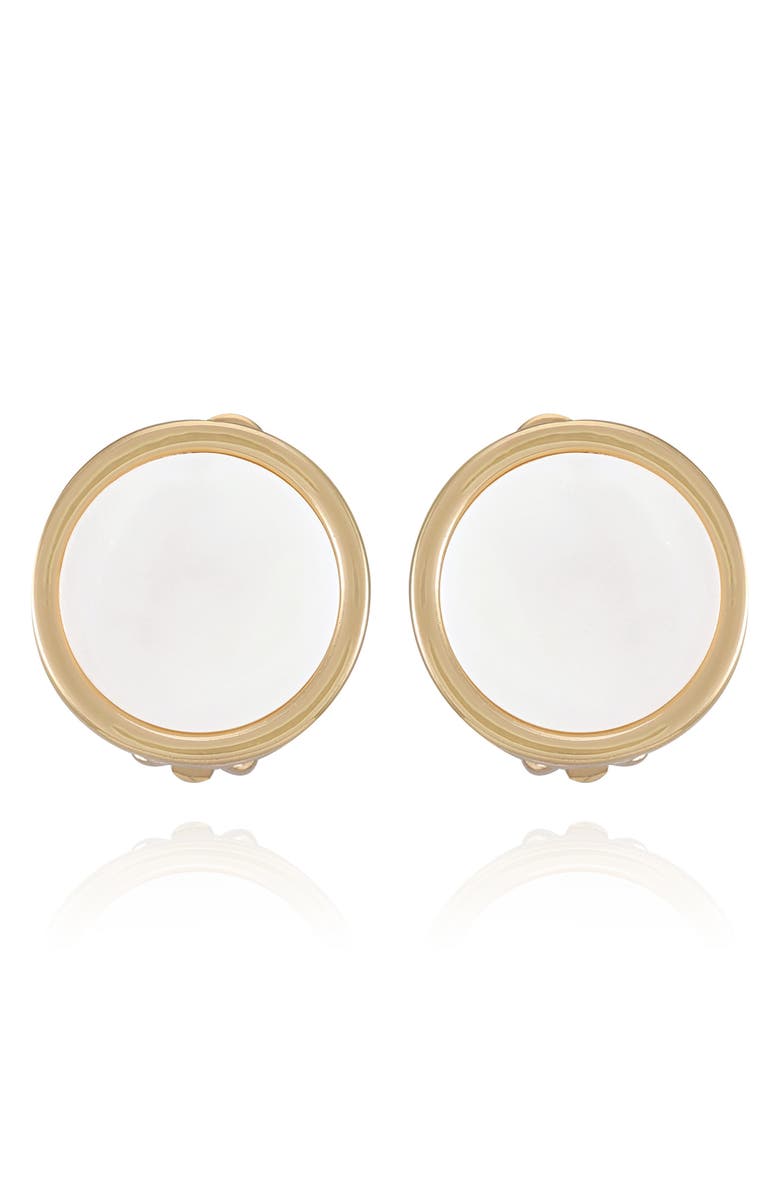 T Tahari Button Clip-On Earrings, Main, color,