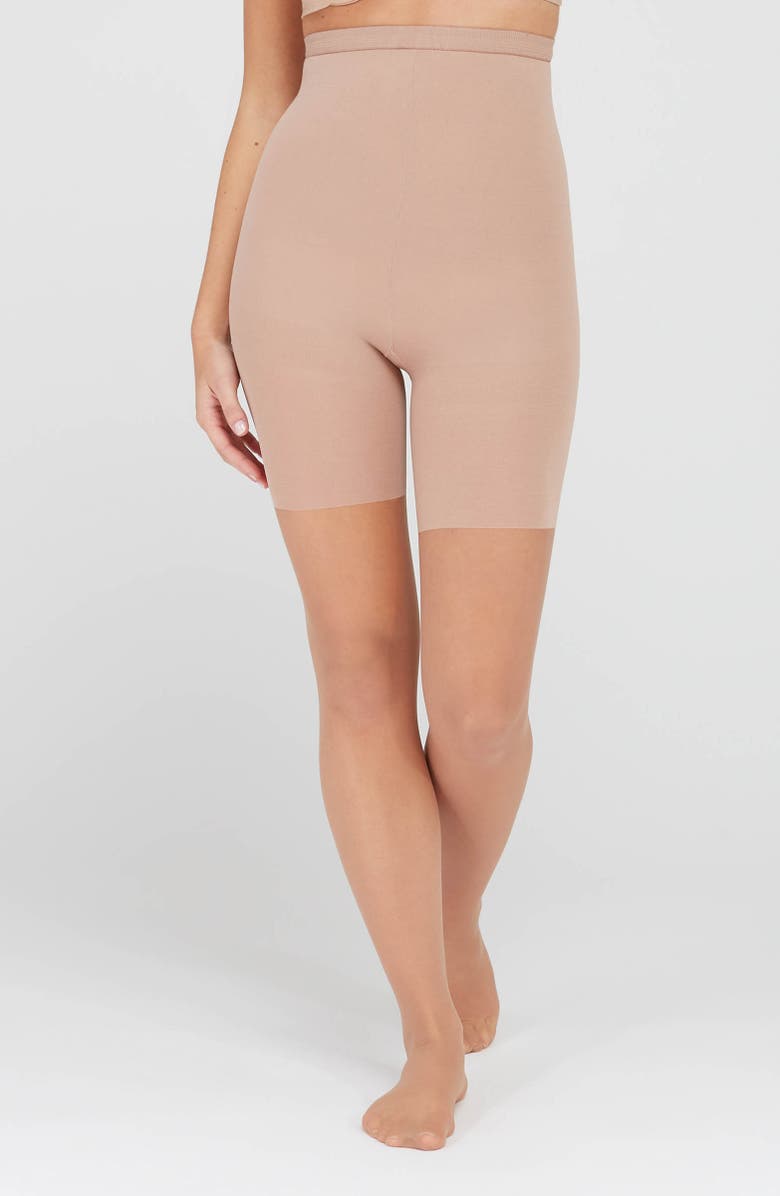Assets by Spanx High Waisted Mid-Thigh Sheers, Alternate, color, Beige