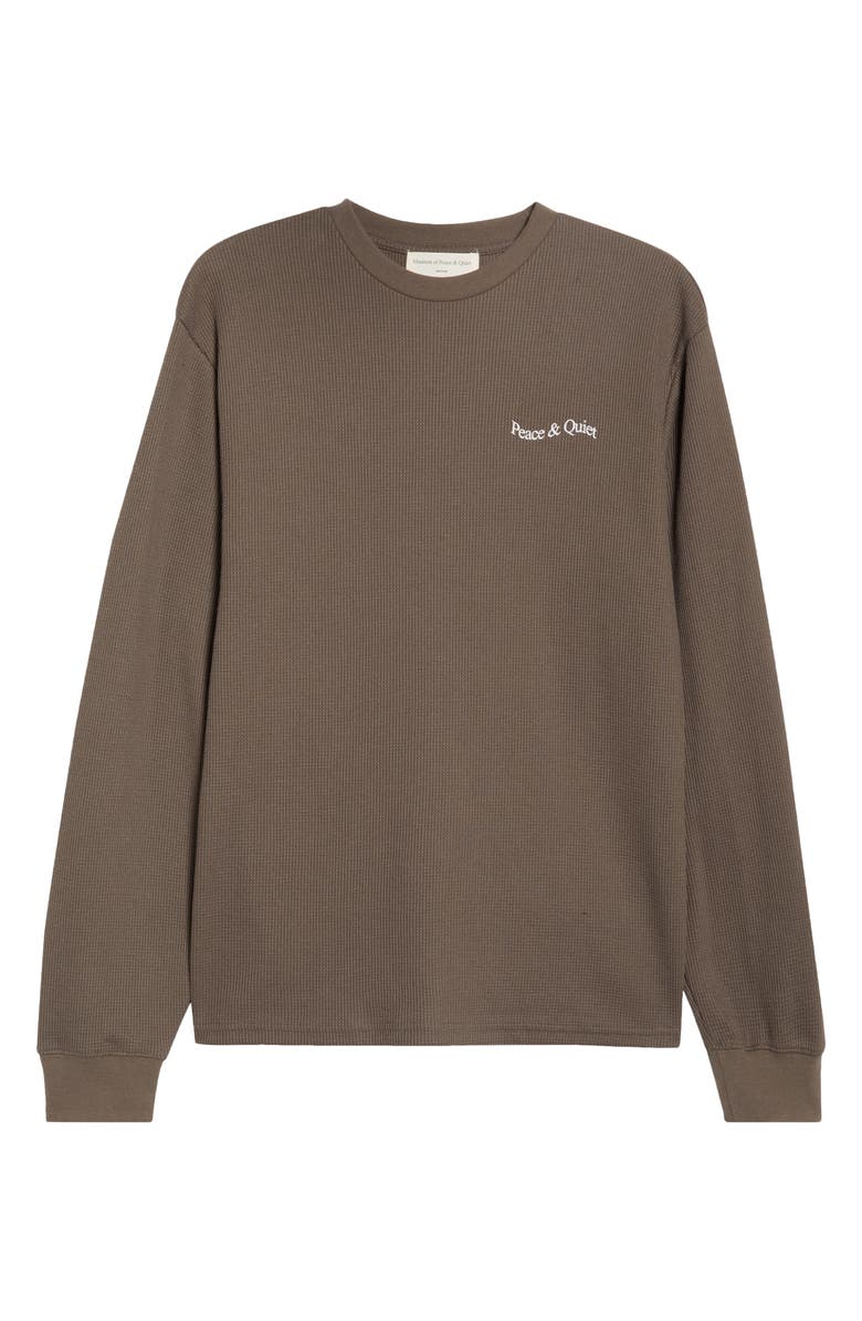 Museum of Peace & Quiet Wordmark Thermal Long Sleeve T-Shirt, Alternate, color, Brown