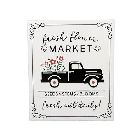 Flower Market Sign with Truck