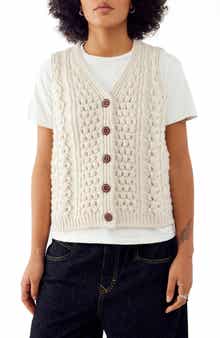 BDG Urban Outfitters Cable Button-Up Vest