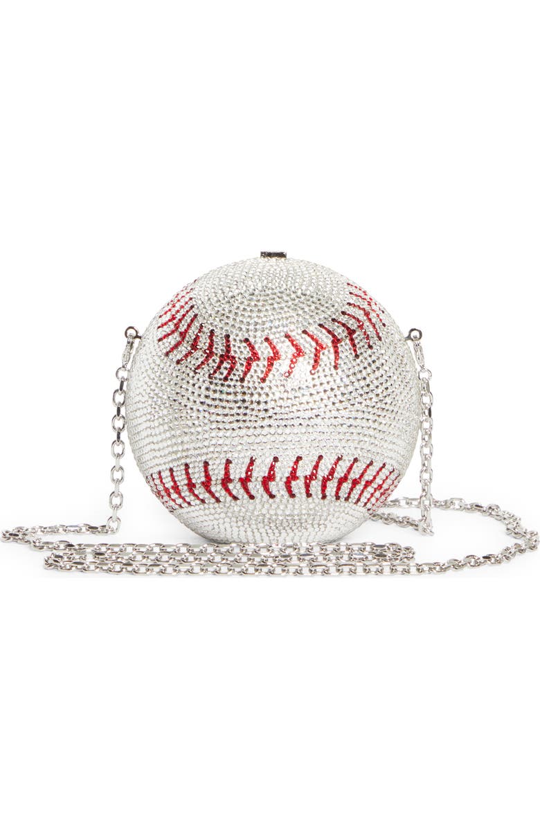 JUDITH LEIBER COUTURE MLB<sup>™</sup> New York Yankees Baseball Clutch, Alternate, color, Silver Rhine