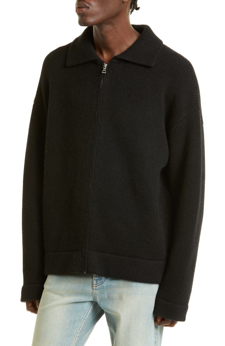 The Elder Statesman Plait Gender Inclusive Cashmere Zip Jacket, Alternate, color,